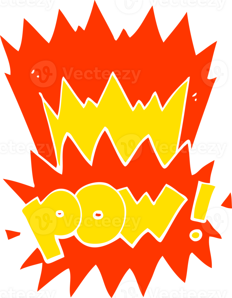 flat color illustration of pow symbol png
