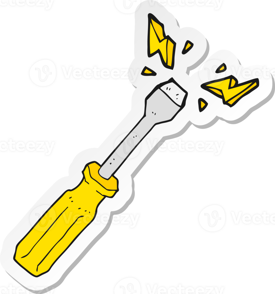 sticker of a cartoon screwdriver png