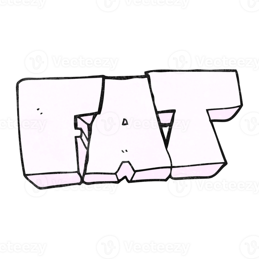 textured cartoon FAT symbol png