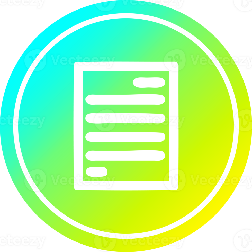 official document circular icon with cool gradient finish png