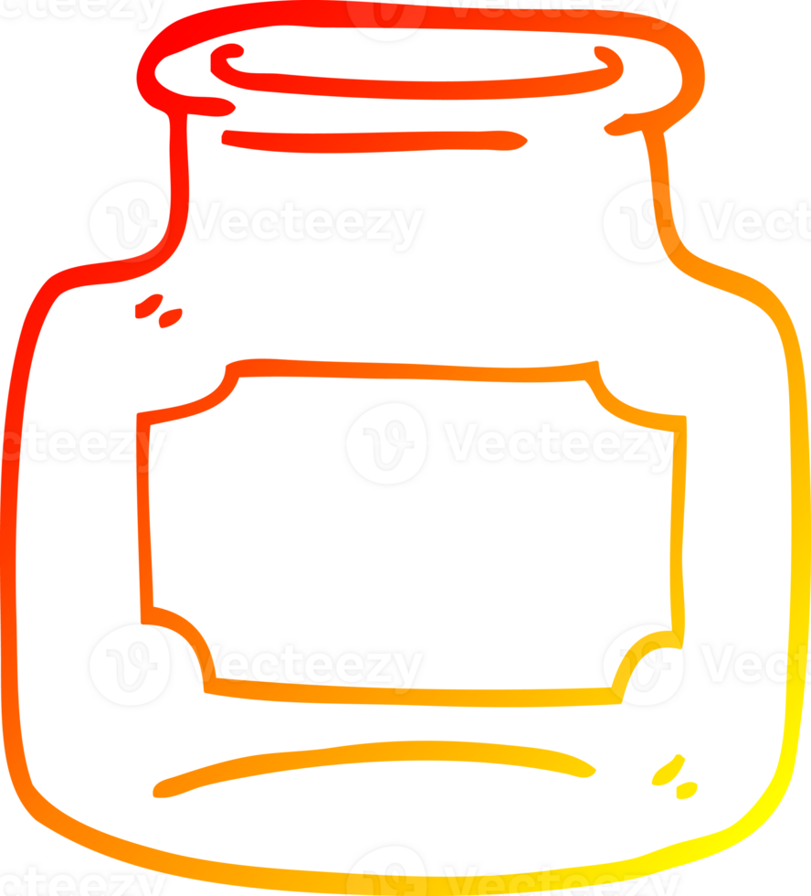 warm gradient line drawing of a cartoon of clear glass jar png