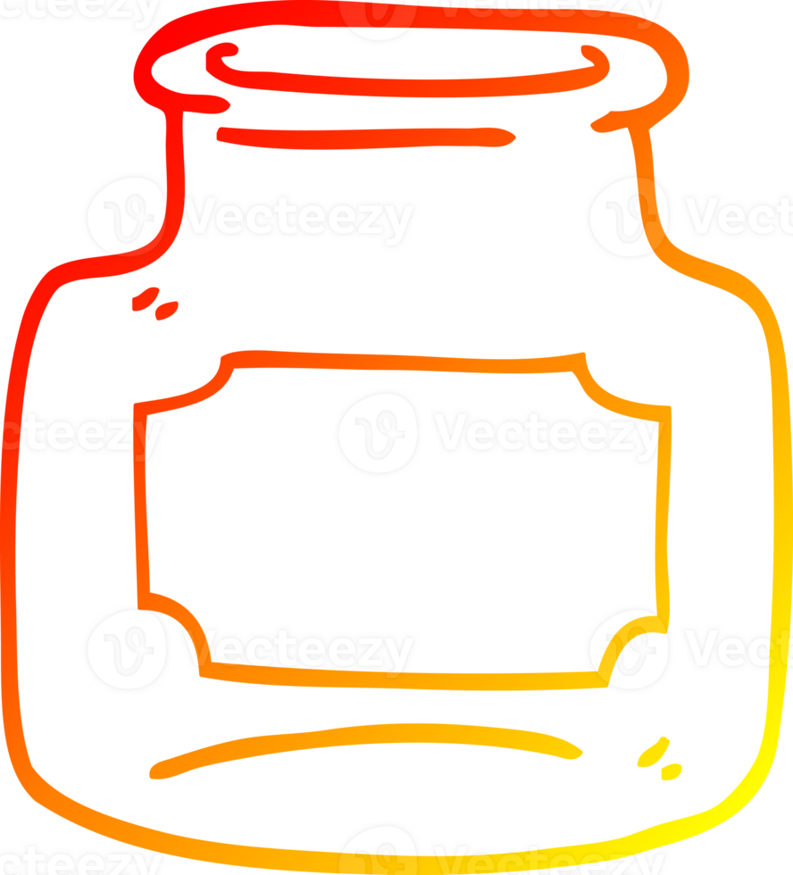 calentar degradado línea dibujo de un dibujos animados de claro vaso tarro png