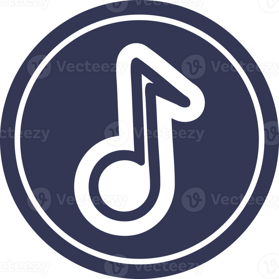 musical note circular icon symbol png
