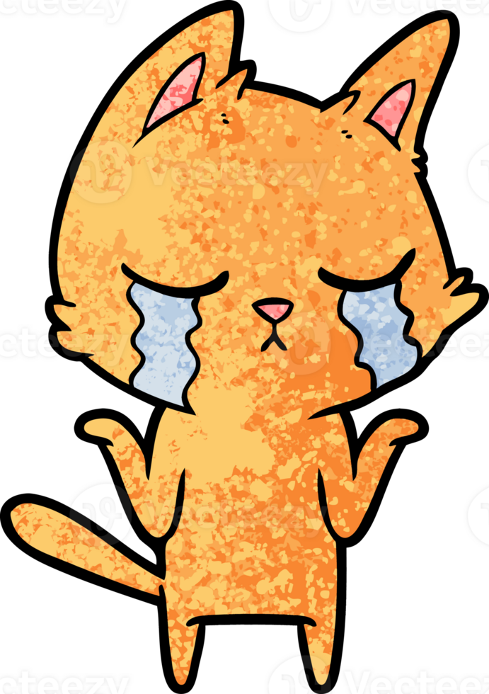 crying cartoon cat shrugging png