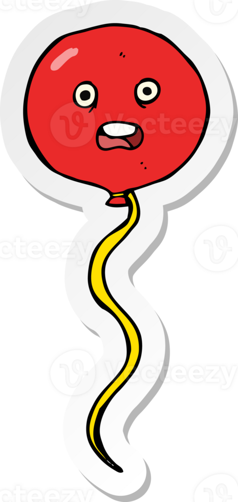 sticker of a cartoon balloon with face png