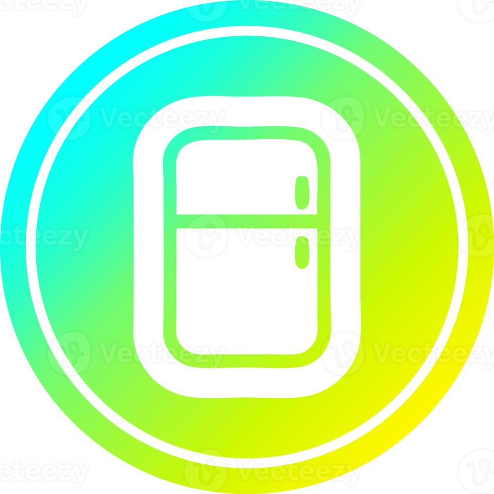 kitchen refrigerator circular icon with cool gradient finish png
