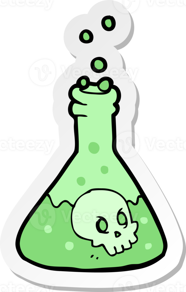 sticker of a cartoon spooky potion png