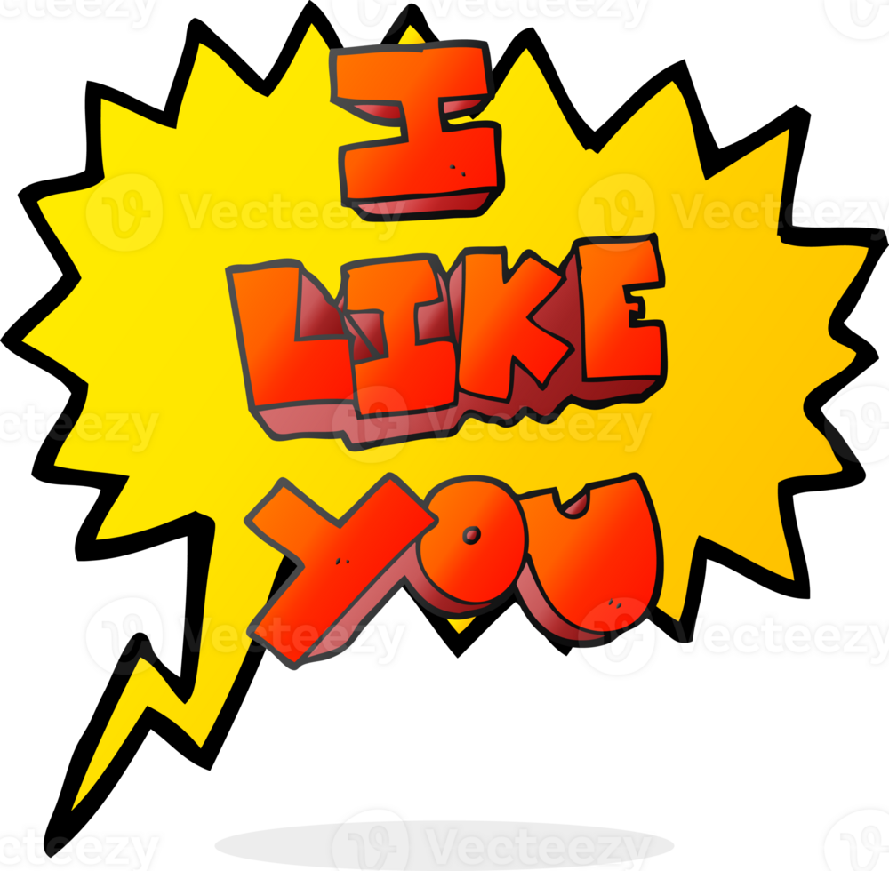 I like you    drawn speech bubble cartoon symbol png