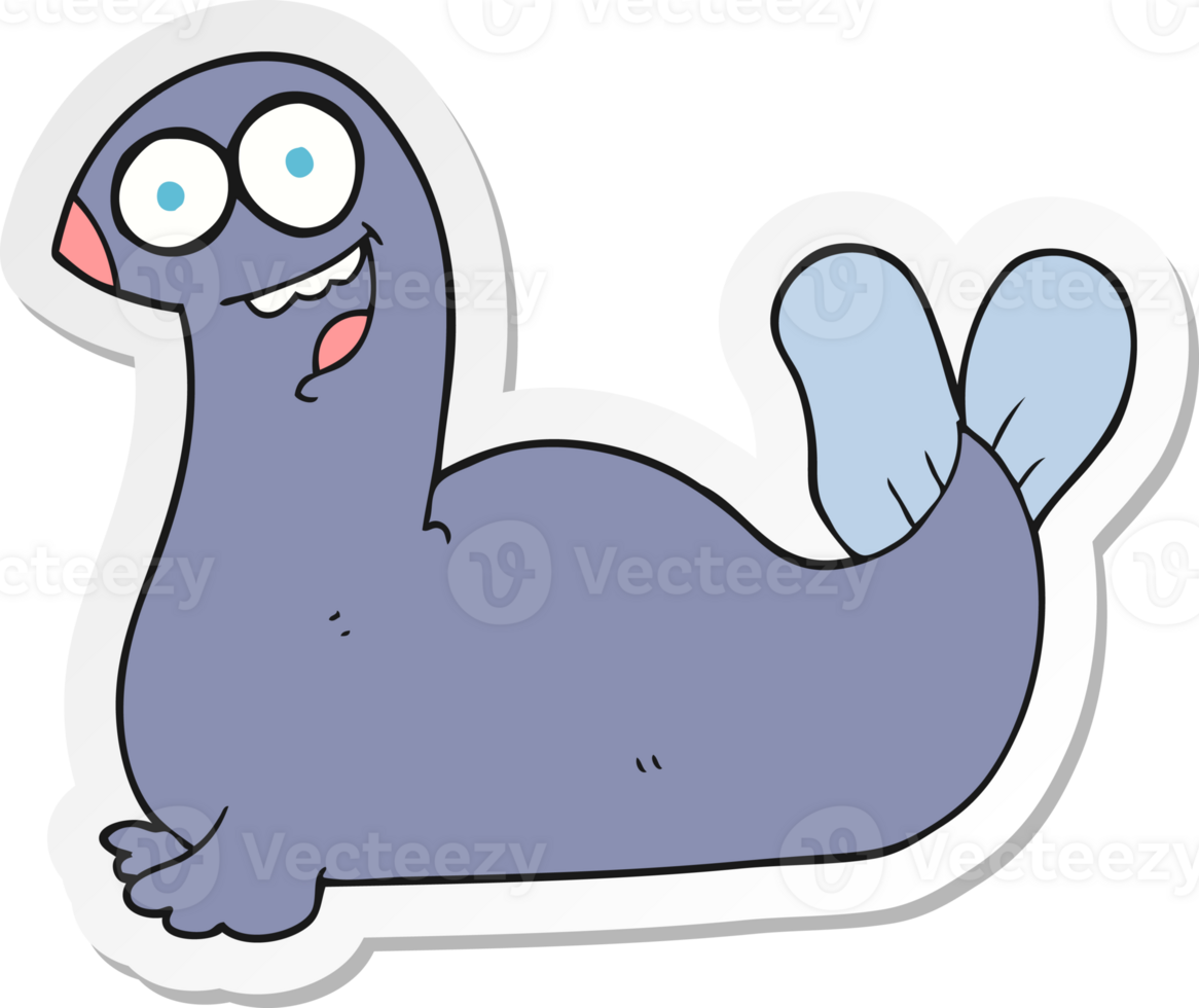 sticker of a cartoon seal png