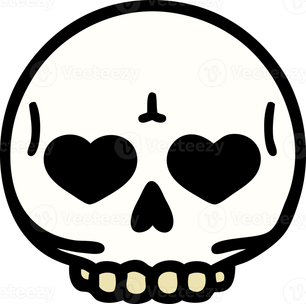 tattoo in traditional style of a skull png