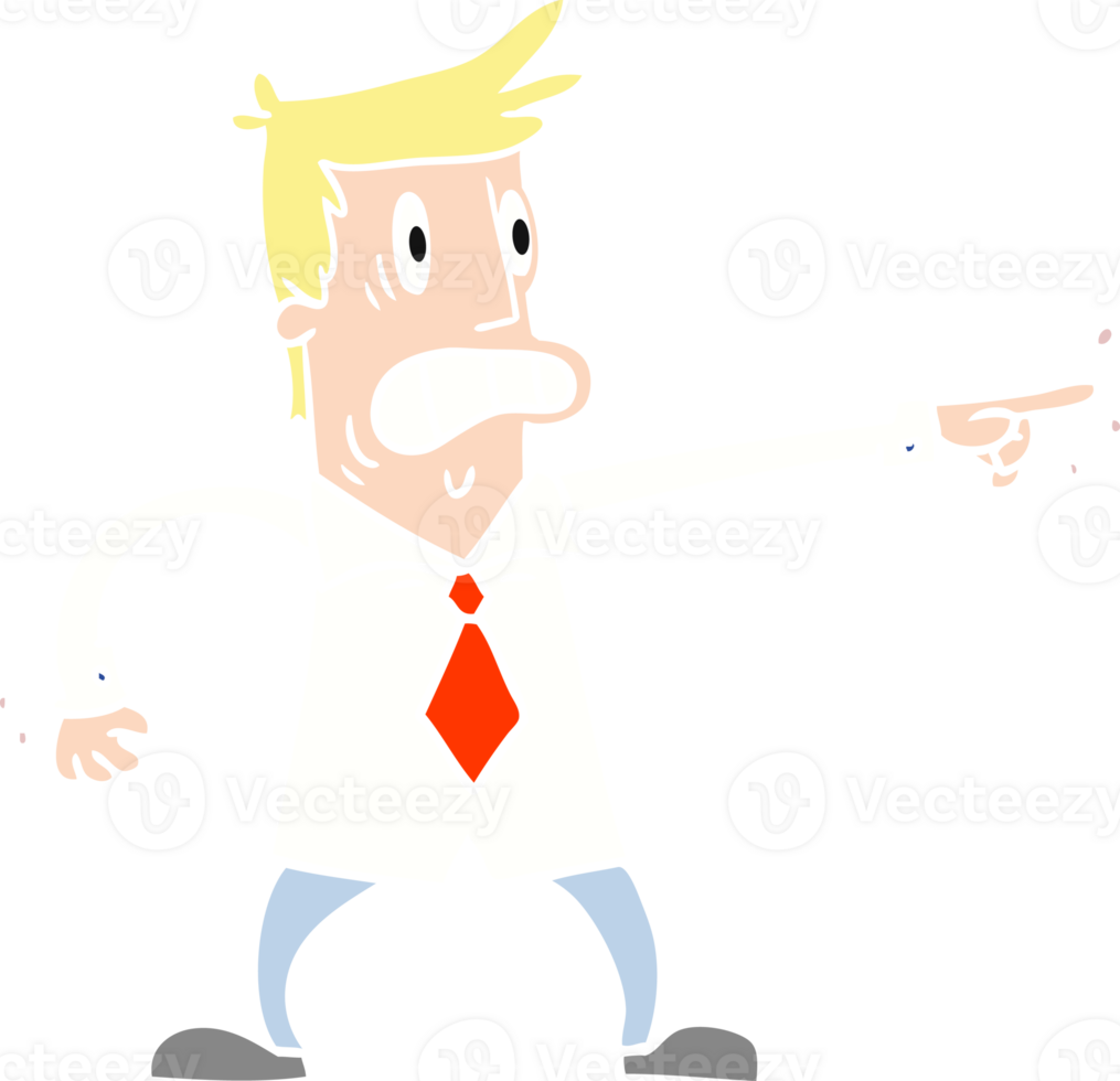 hand drawn cartoon doodle man pointing looking worried png