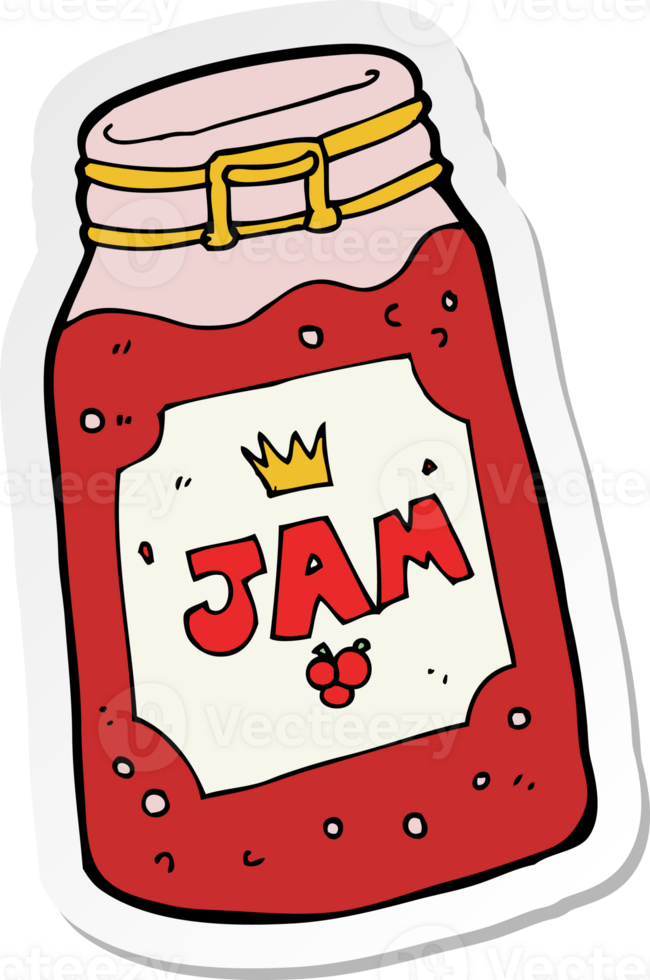 sticker of a cartoon jar of jam png
