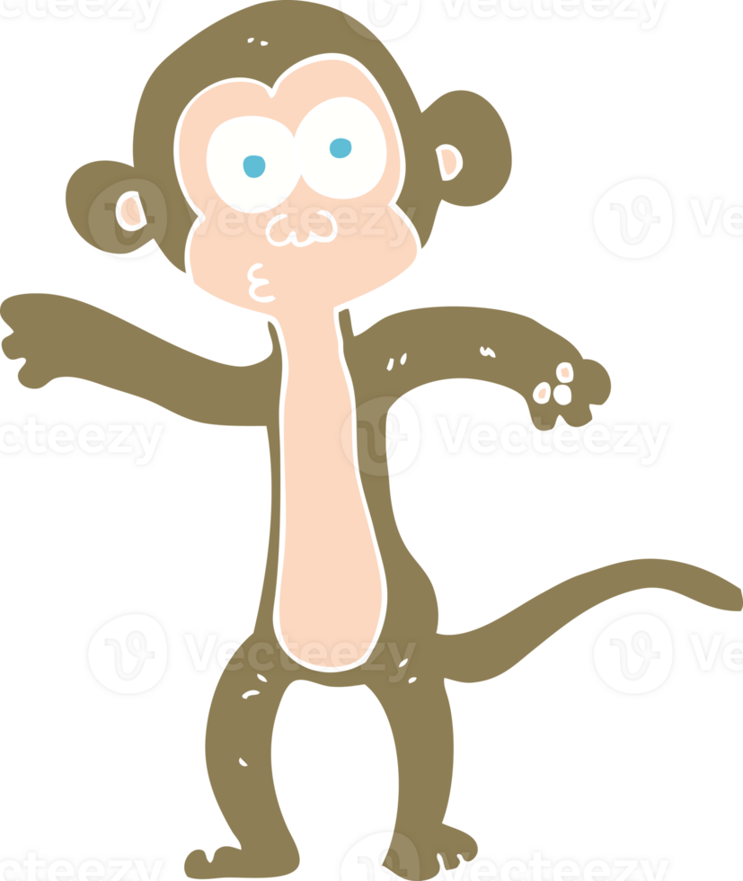 flat color illustration of monkey png