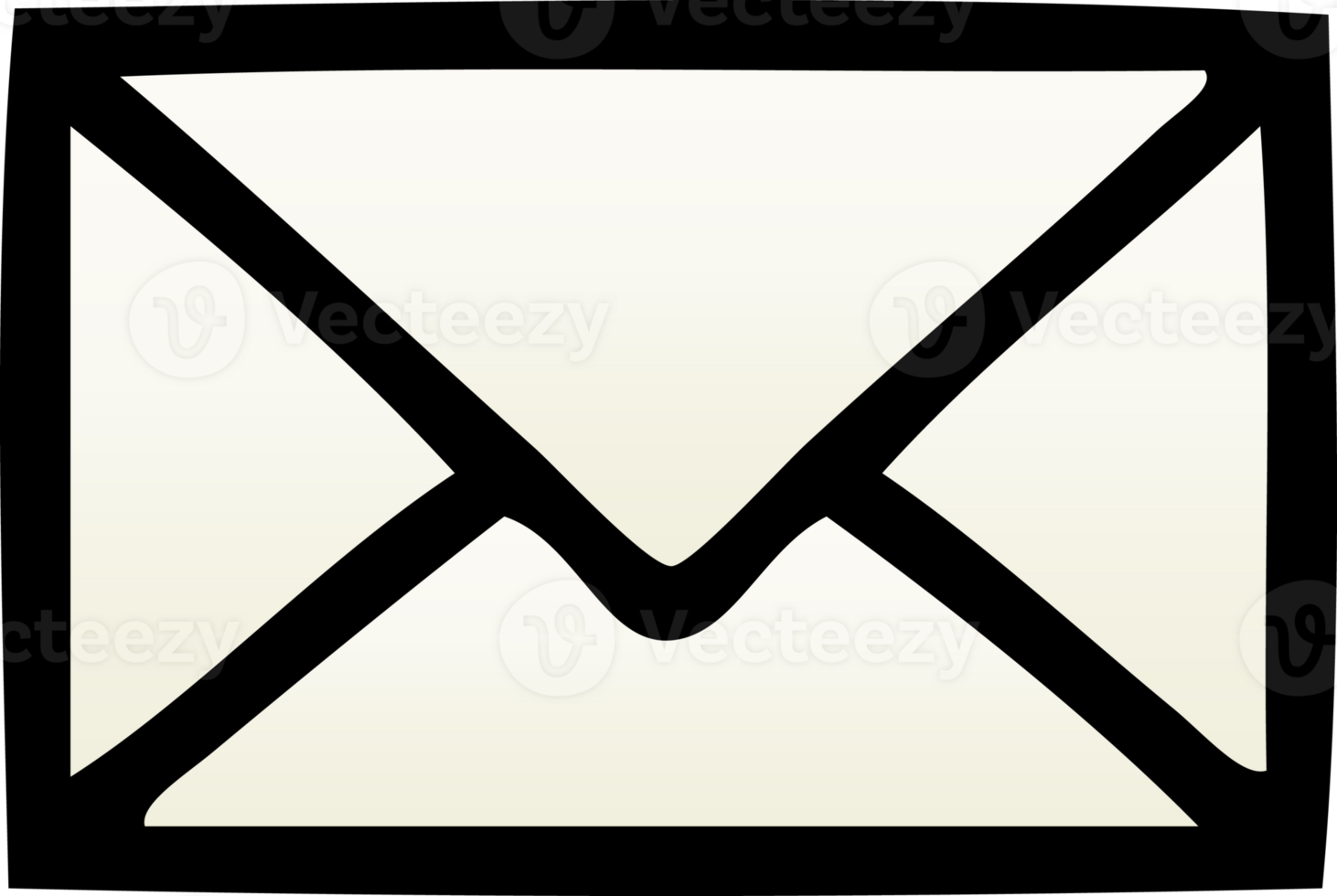 gradient shaded cartoon of a paper envelope png