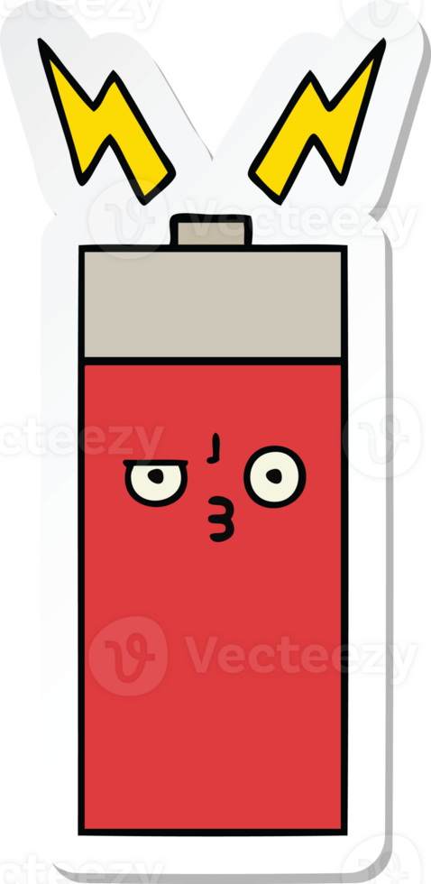 sticker of a cute cartoon battery png