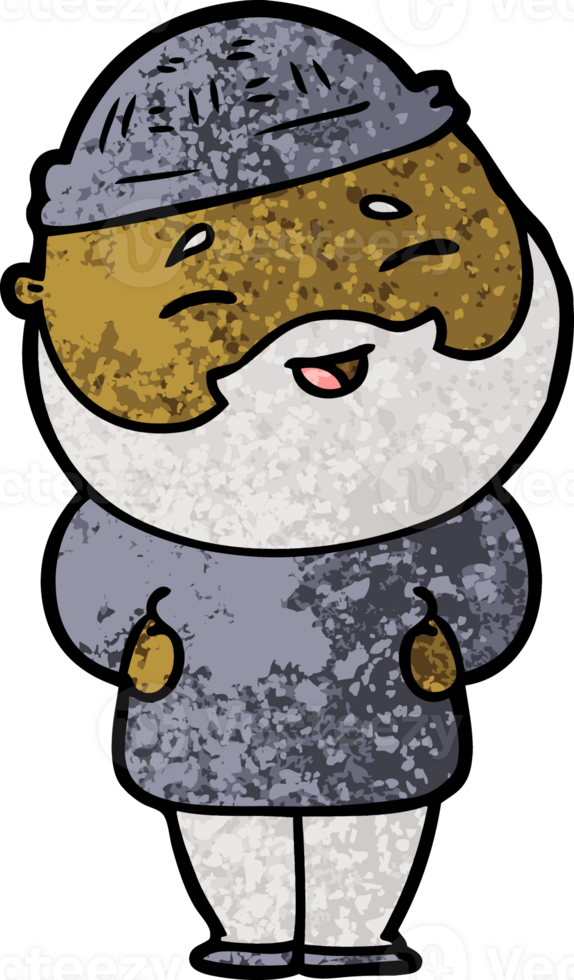 cartoon happy bearded man png