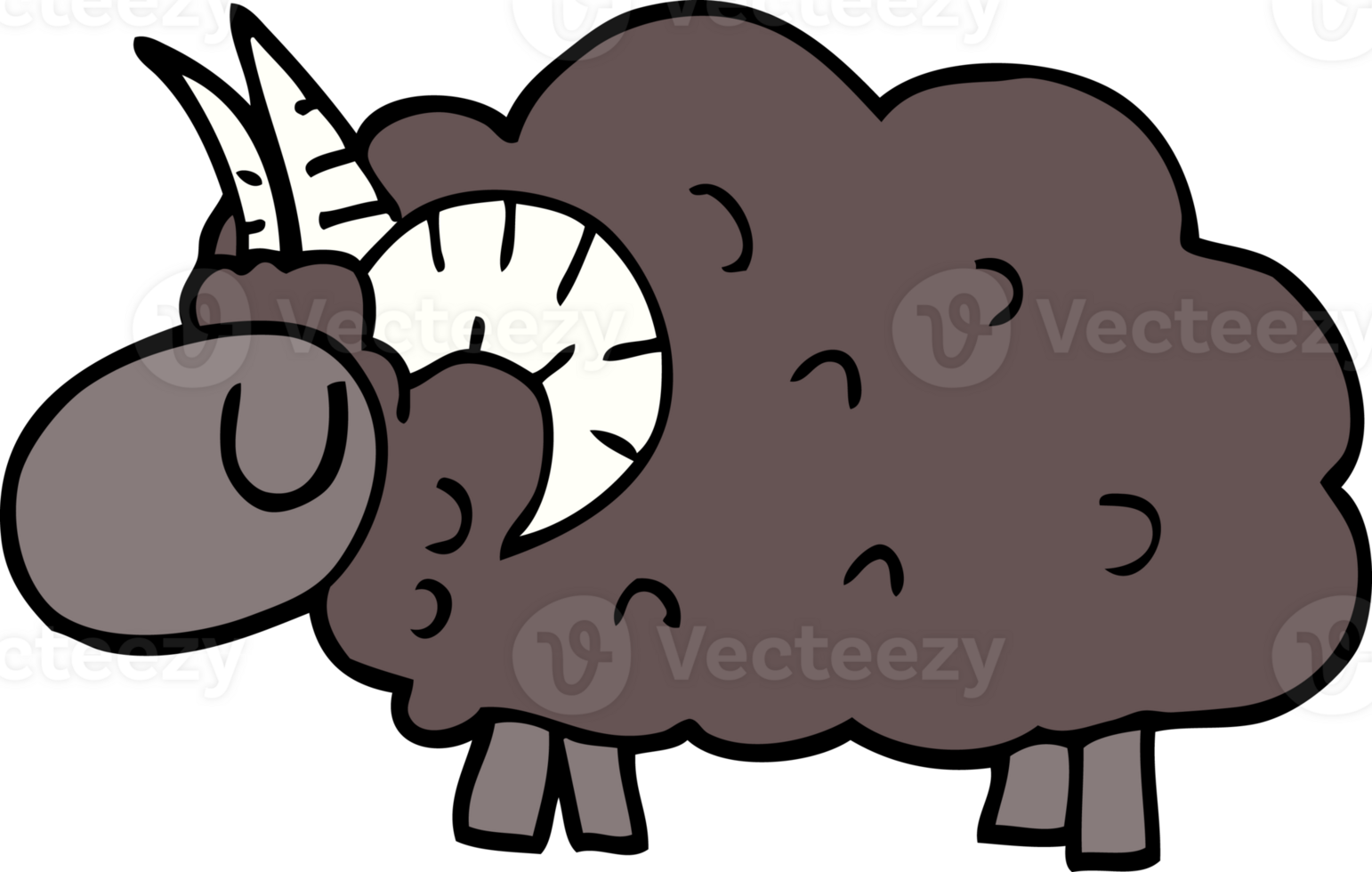 Cartoon-Doodle schwarze Schafe png