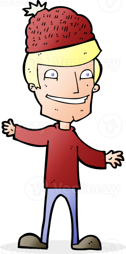 cartoon man wearing winter hat png