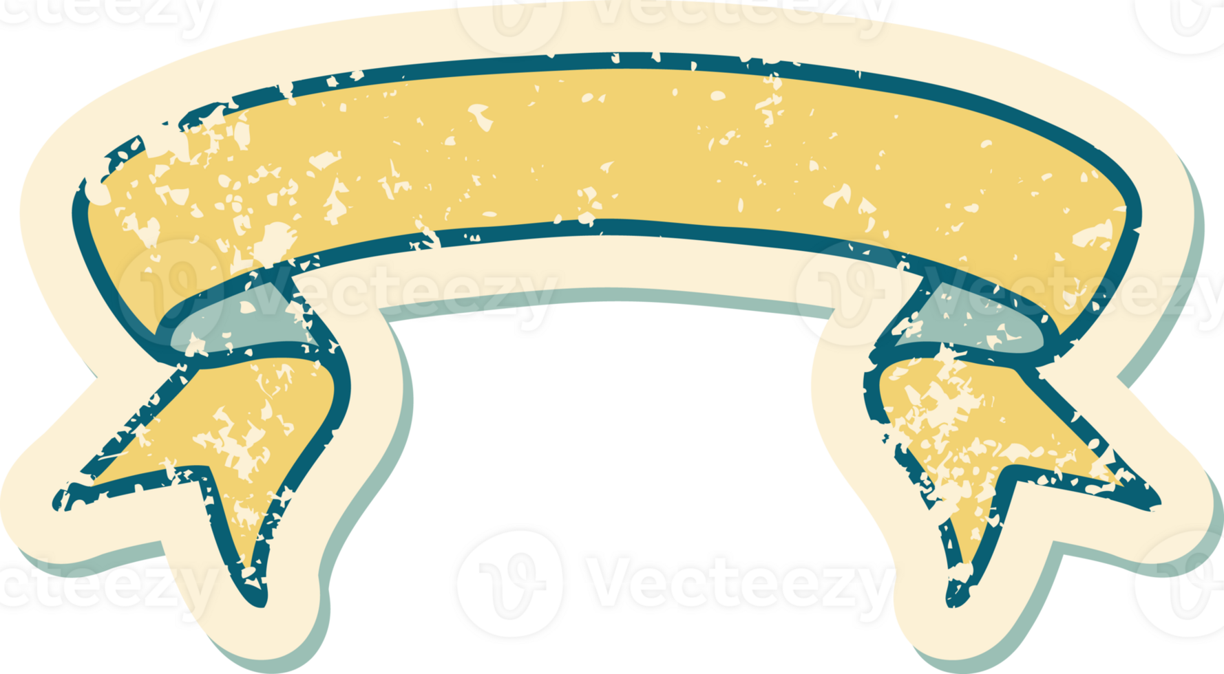 iconic distressed sticker tattoo style image of a banner png