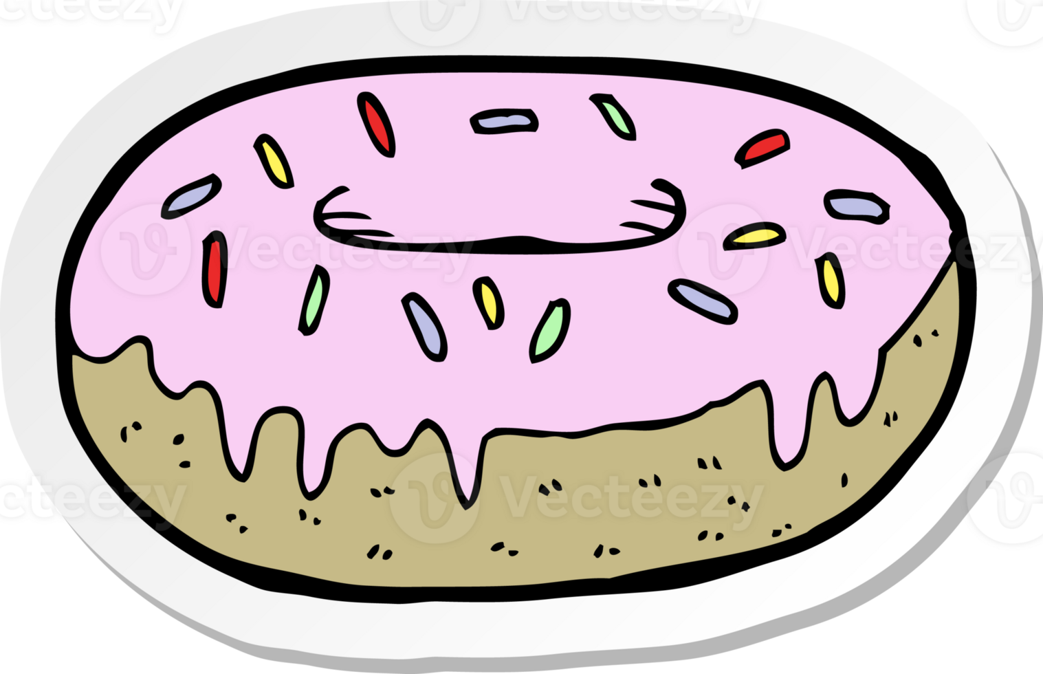 sticker of a cartoon donut png