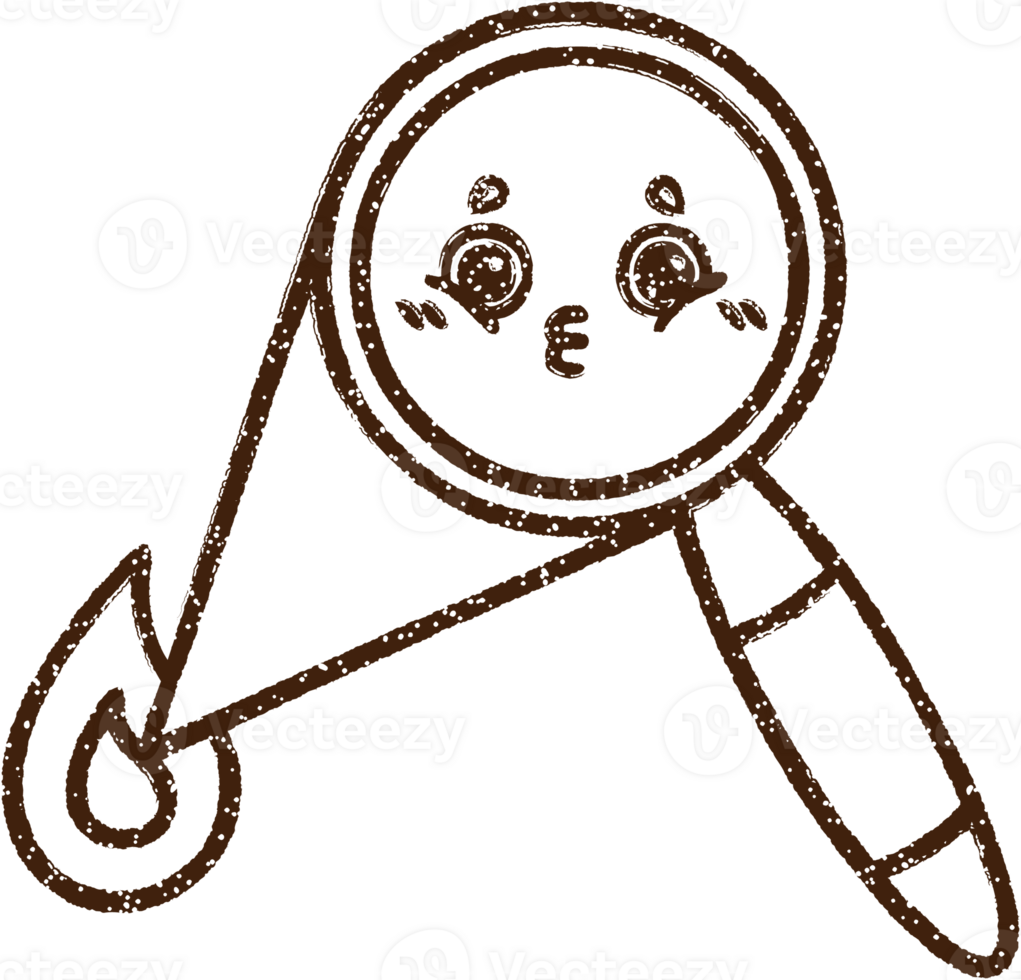 Magnifying Glass Charcoal Drawing png