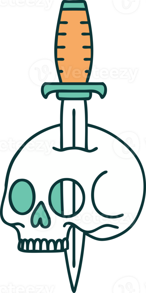 iconic tattoo style image of a skull png