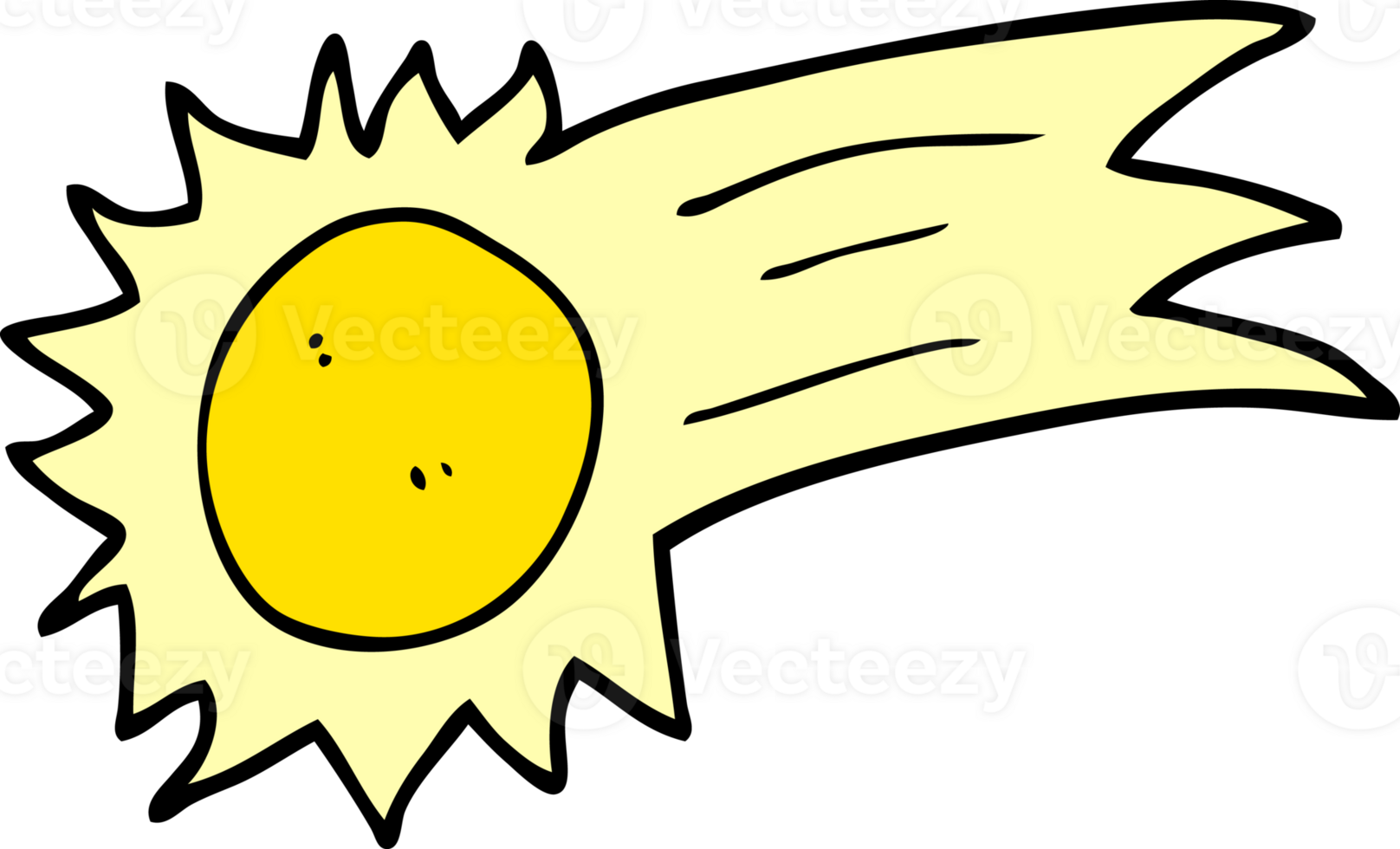 cartoon doodle flying sun png