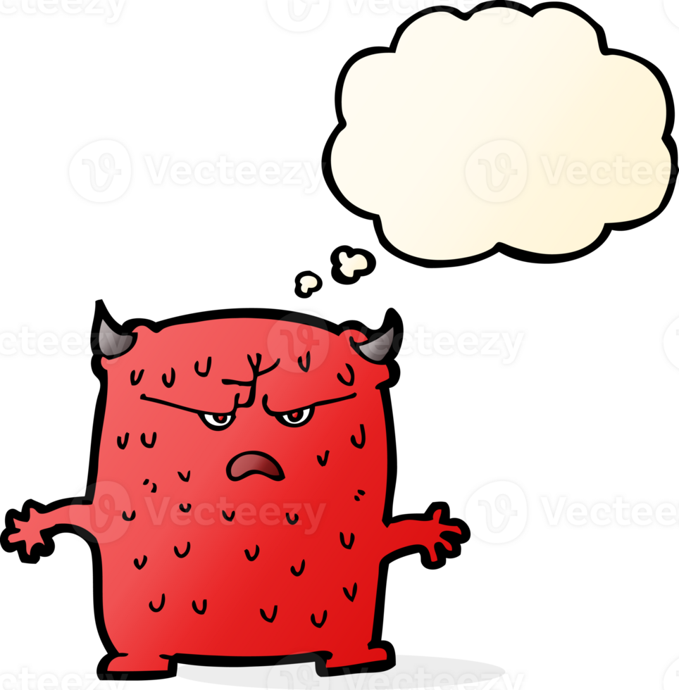 cartoon little alien with thought bubble png