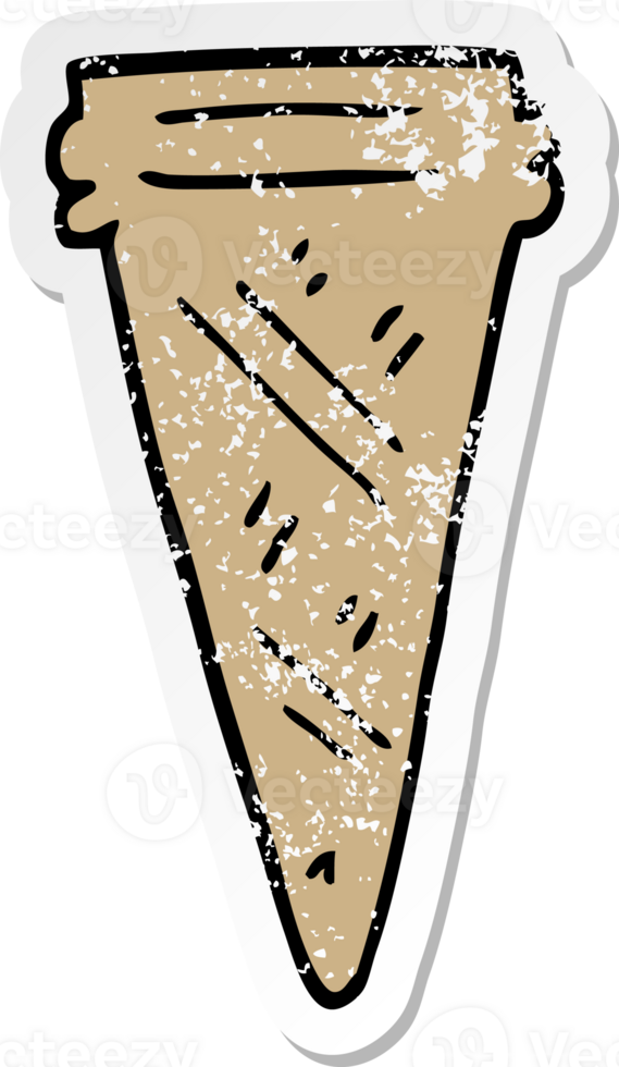 distressed sticker of a cartoon ice cream cone png