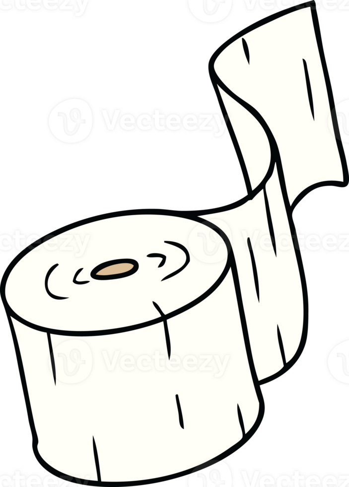 hand drawn cartoon doodle of a toilet roll png