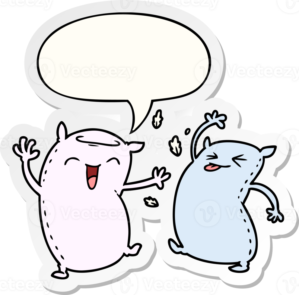 cartoon pillows with speech bubble sticker png
