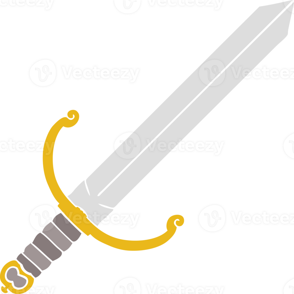 flat color style cartoon sword png