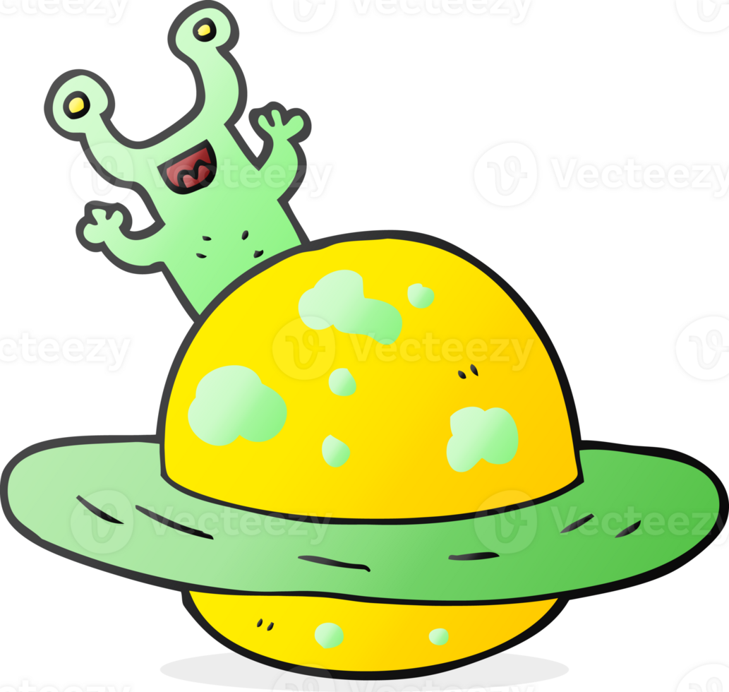 drawn cartoon alien planet png