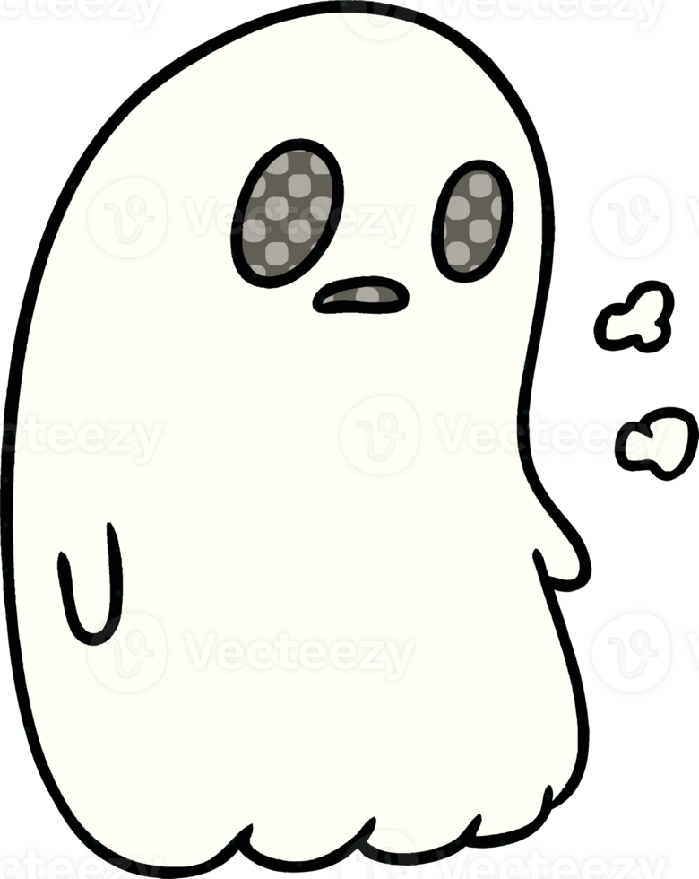 cartoon illustration of a kawaii cute ghost png