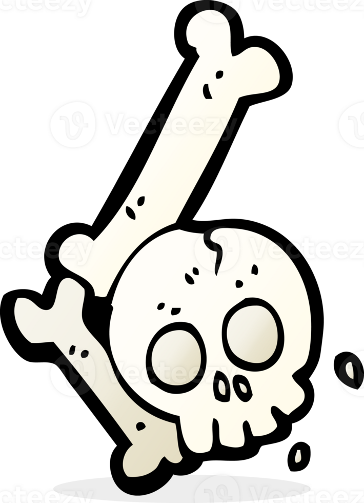 cartoon halloween bone number png