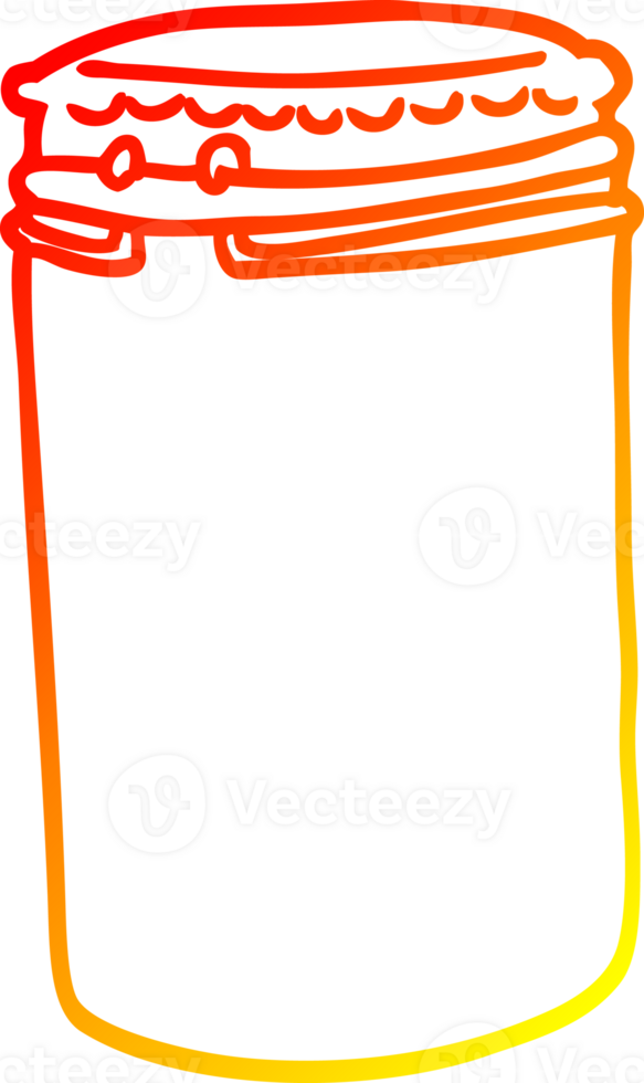warm gradient line drawing of a cartoon storage jar png