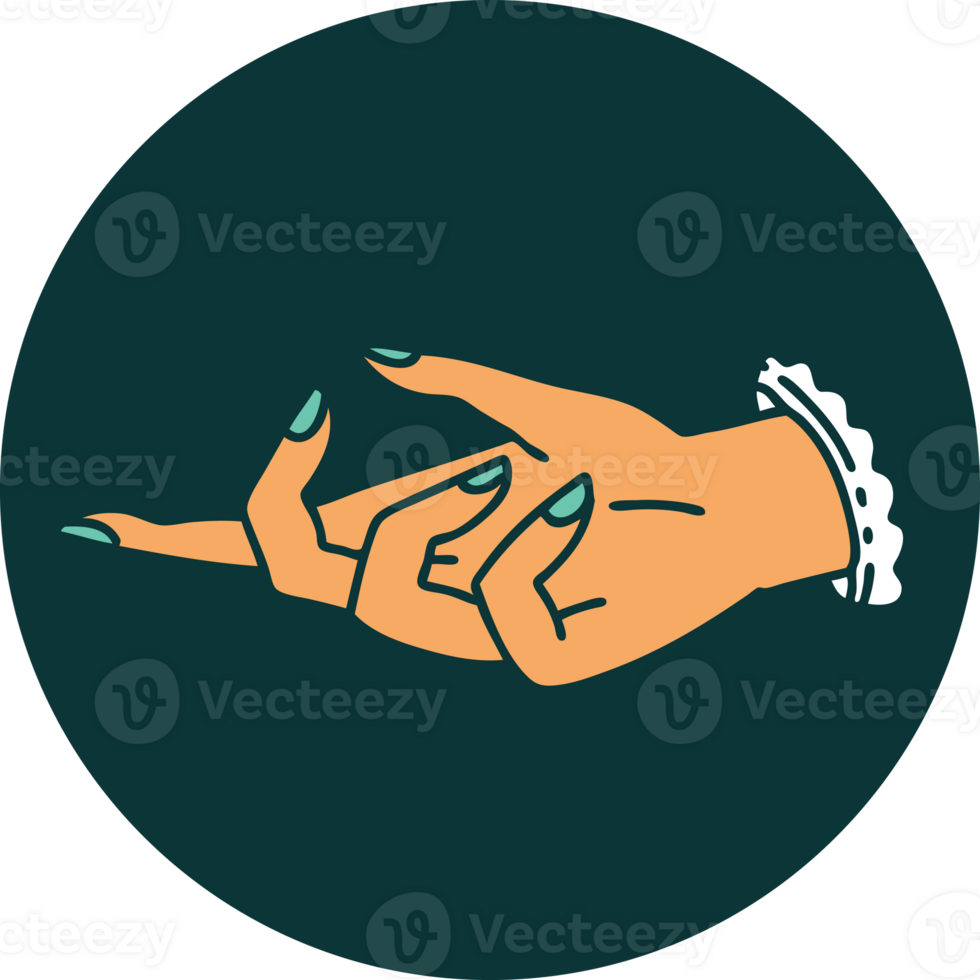 iconic tattoo style image of a hand png
