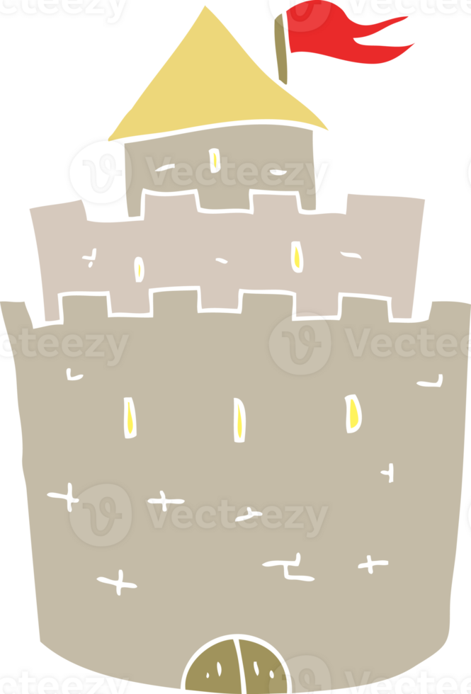 flat color illustration of castle png