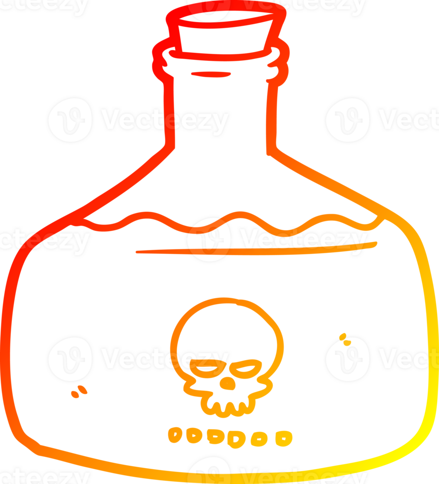 warm gradient line drawing of a cartoon vial of assassin poison png