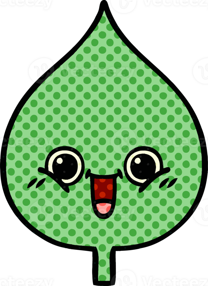 comic book style cartoon of a expressional leaf png