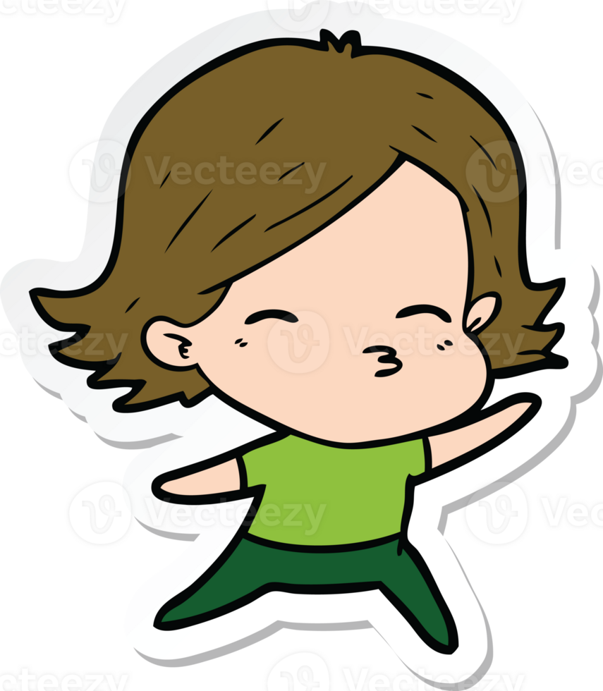 sticker of a cartoon woman png