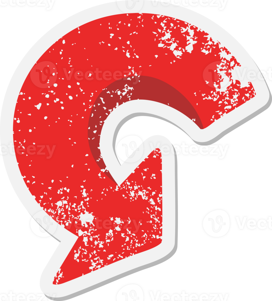 full turn arrow grunge sticker png