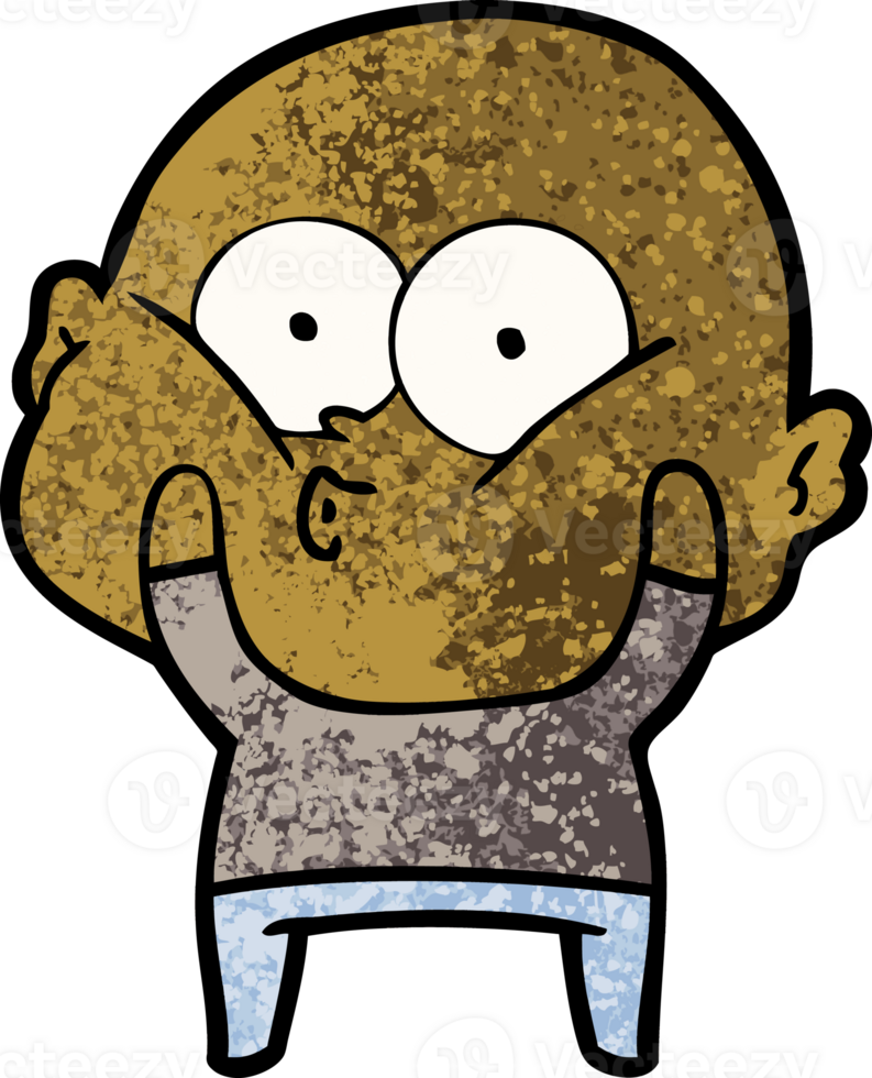 cartoon bald man staring png