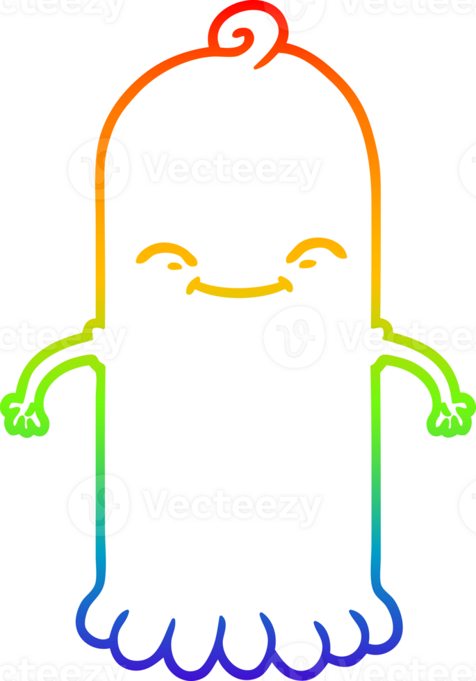 arco iris degradado línea dibujo de un dibujos animados fantasma png