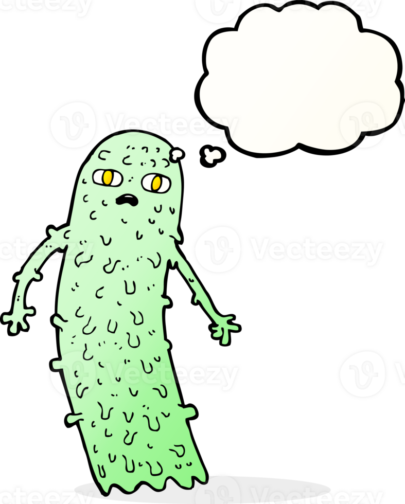 cartoon spooky ghost with thought bubble png