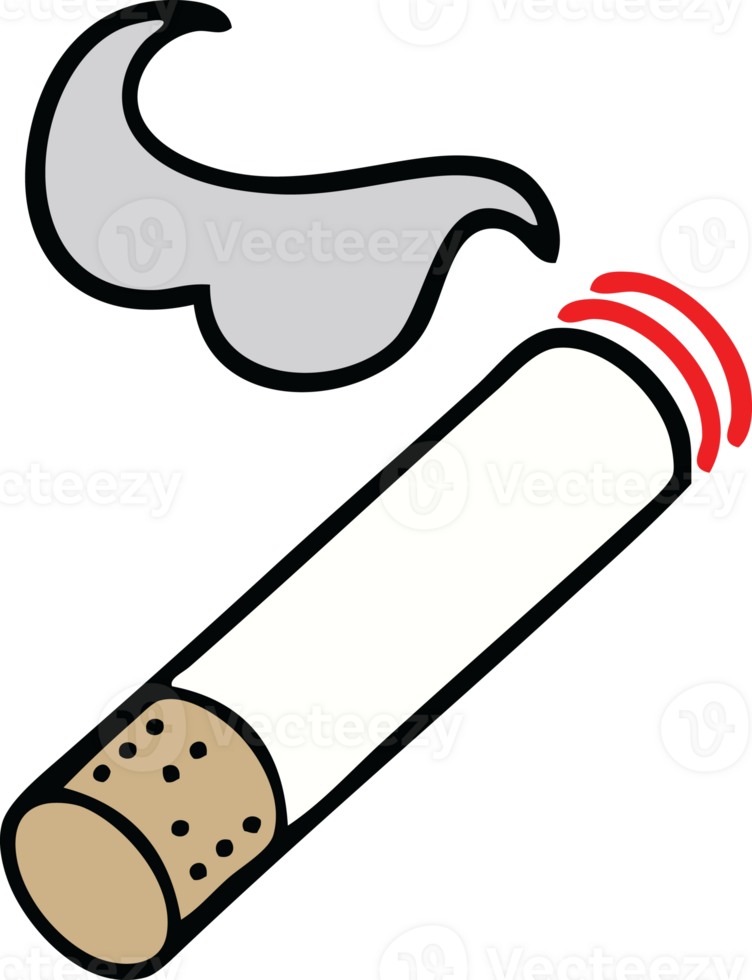 cute cartoon of a cigarette smoke png