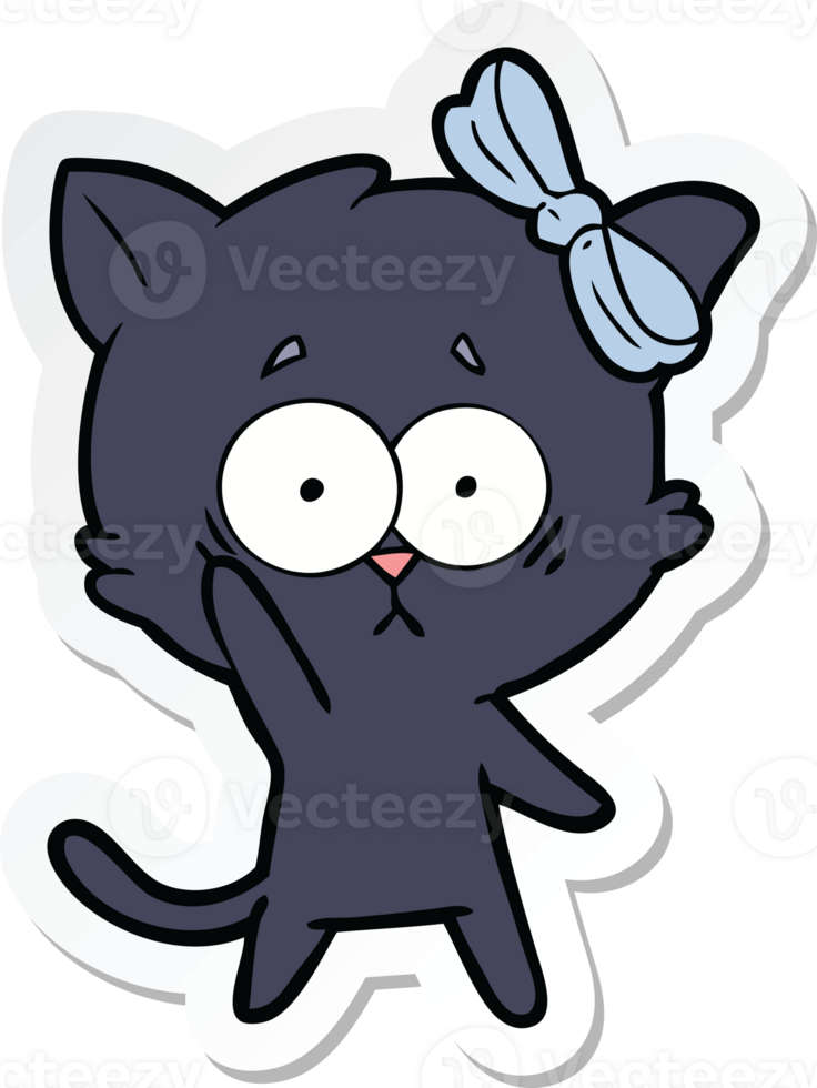 sticker of a cartoon cat png