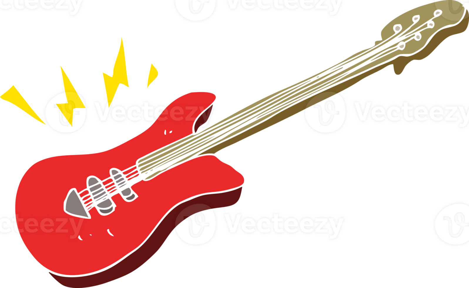flat color illustration of electric guitar png