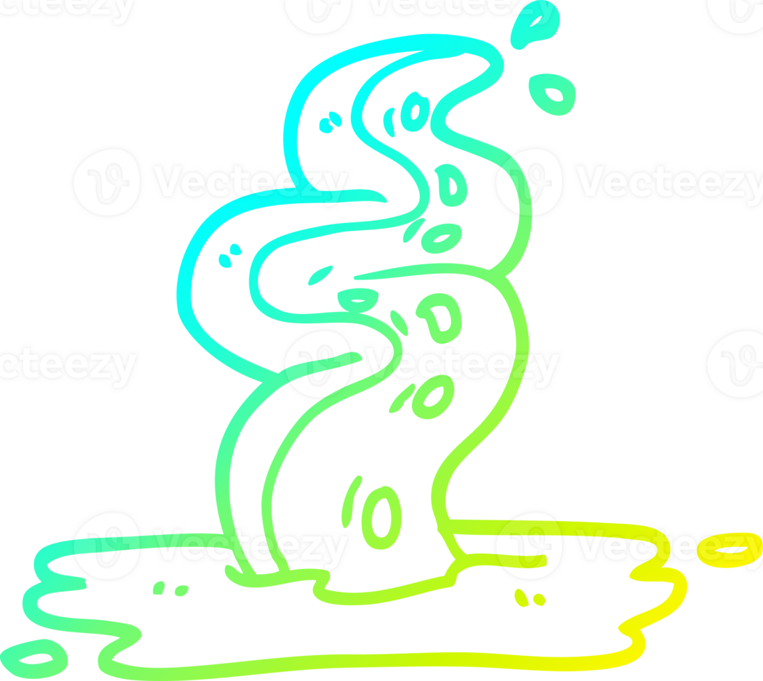 cold gradient line drawing of a cartoon spooky tentacle png