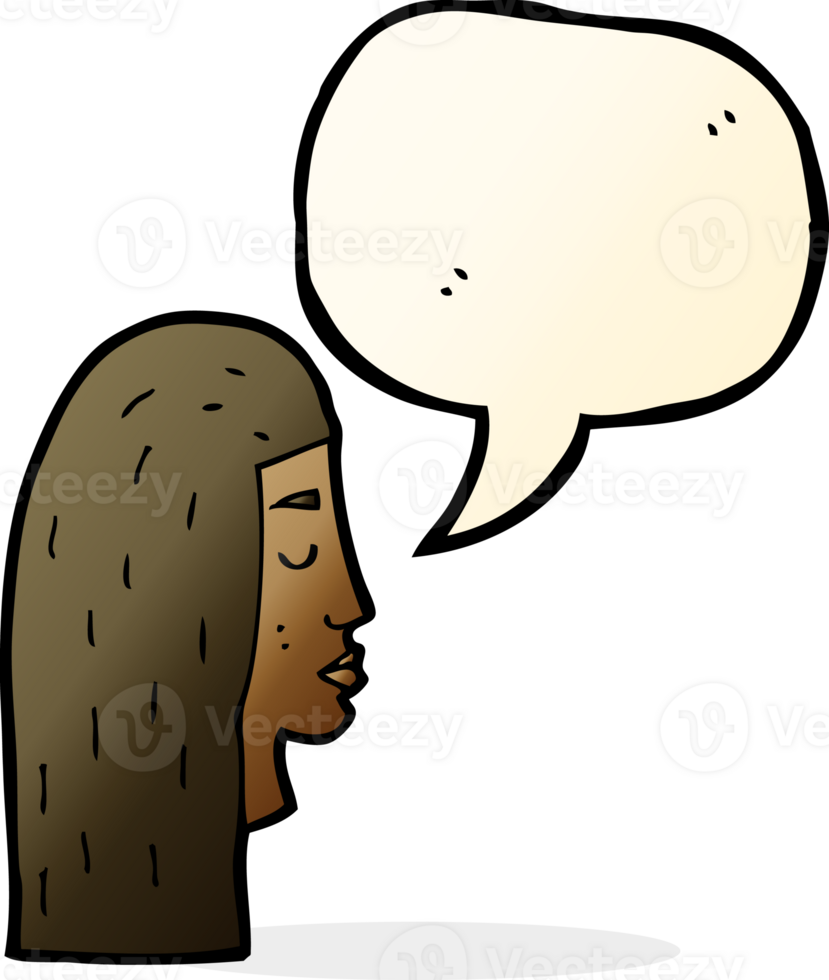 cartoon female face profile with speech bubble png